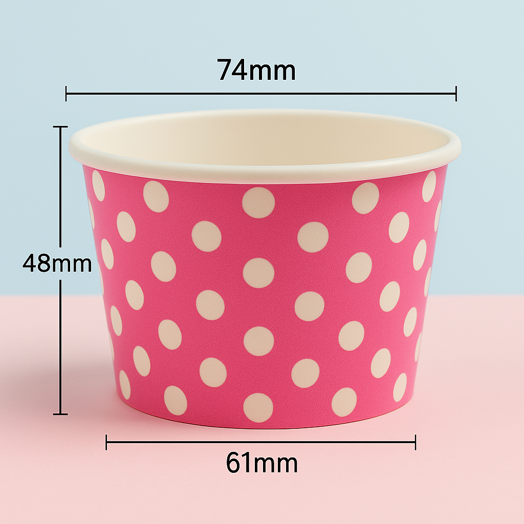 Heyiwell 1000PC/Case 4OZ Polka Dot Green Paper Ice Cream Cups,Disposable Dessert Cups Hot and Cold Food Paper Cups