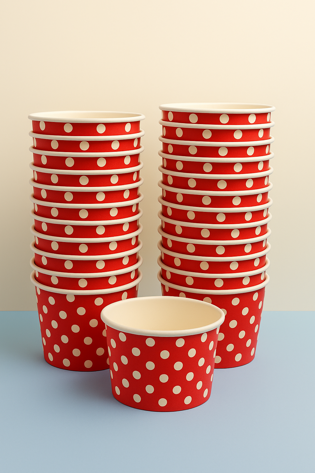 Heyiwell 1000PC/Case 5.5 OZ Polka Dot Red Paper Ice Cream Cups, Disposable Dessert Cups for Hot and Cold Food