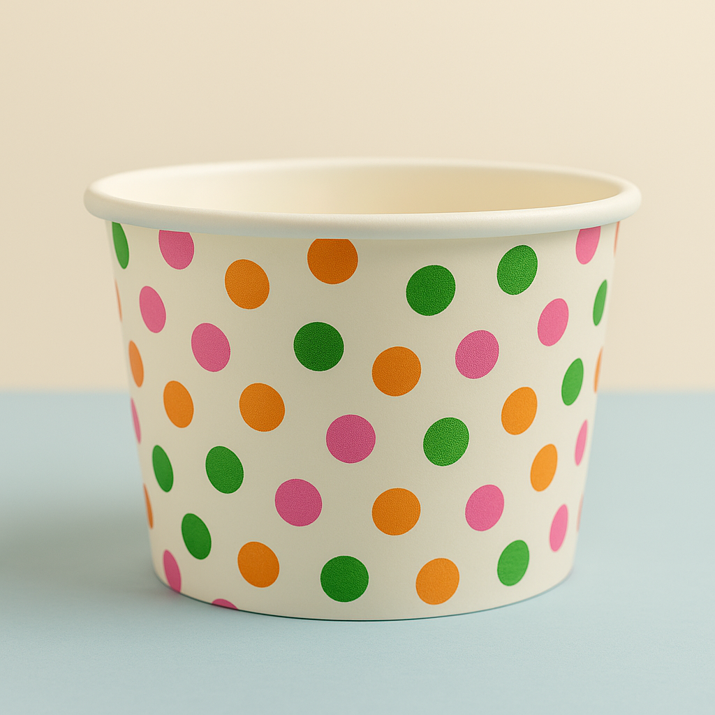 Heyiwell 1000PC/Case 5.5OZ Polka Dot Rainbow Paper Ice Cream Cups, Disposable Dessert Cups for Hot and Cold Food
