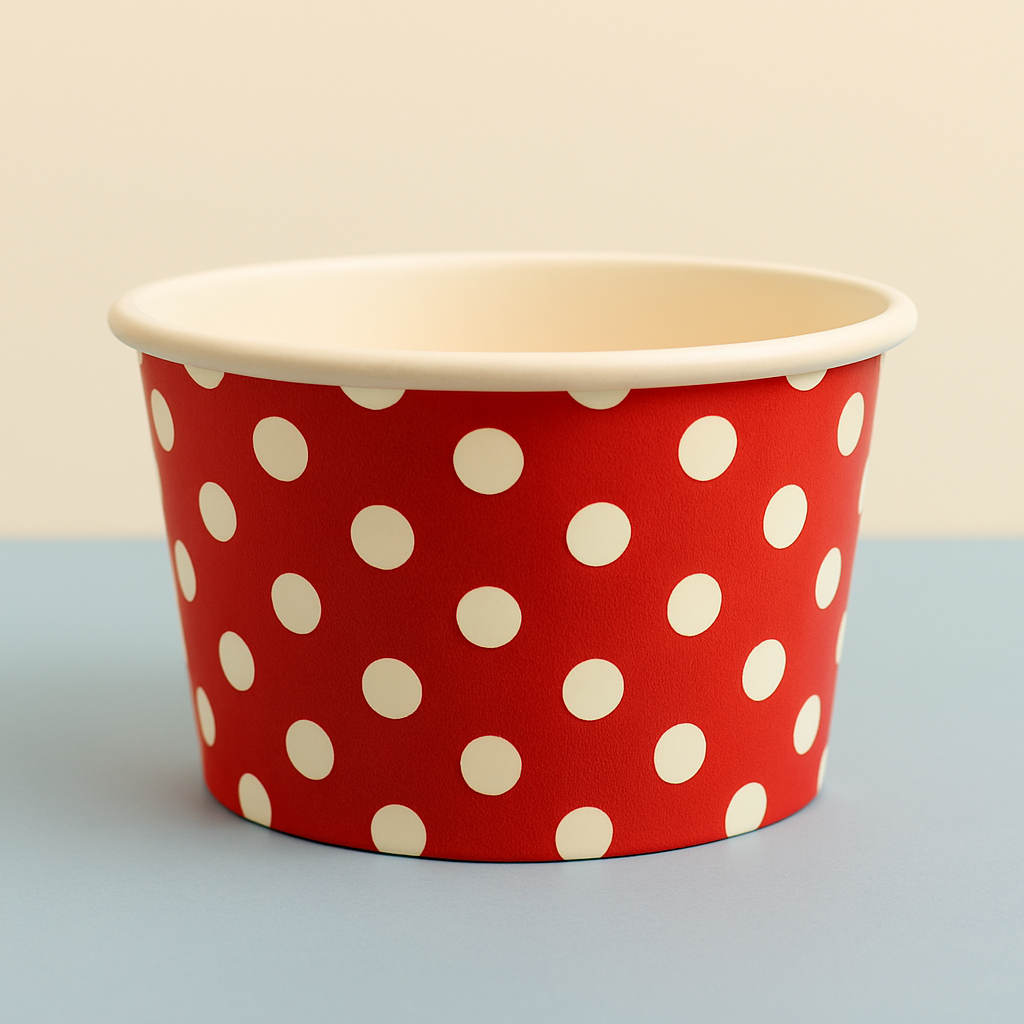 Heyiwell 1000PC/Case 5.5 OZ Polka Dot Red Paper Ice Cream Cups, Disposable Dessert Cups for Hot and Cold Food
