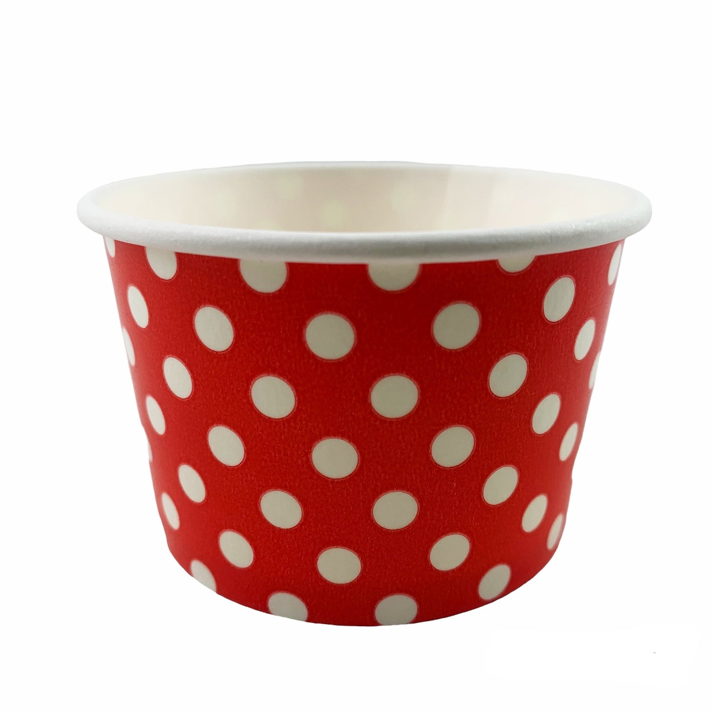 Heyiwell 1000PC/Case 4OZ Polka Dot Red Paper Ice Cream Cups,Disposable Dessert Cups Hot and Cold Food Paper Cups