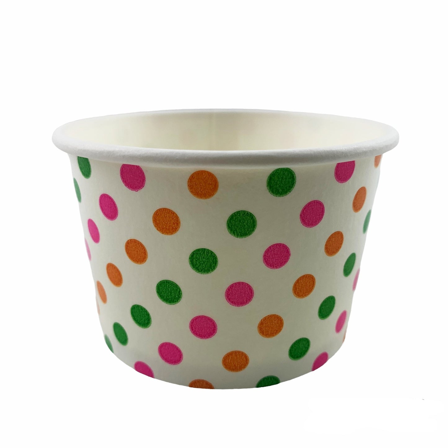 Heyiwell 1000PC/Case 4OZ Polka Dot Rainbow Paper Ice Cream Cups,Disposable Dessert Cups Hot and Cold Food Paper Cups