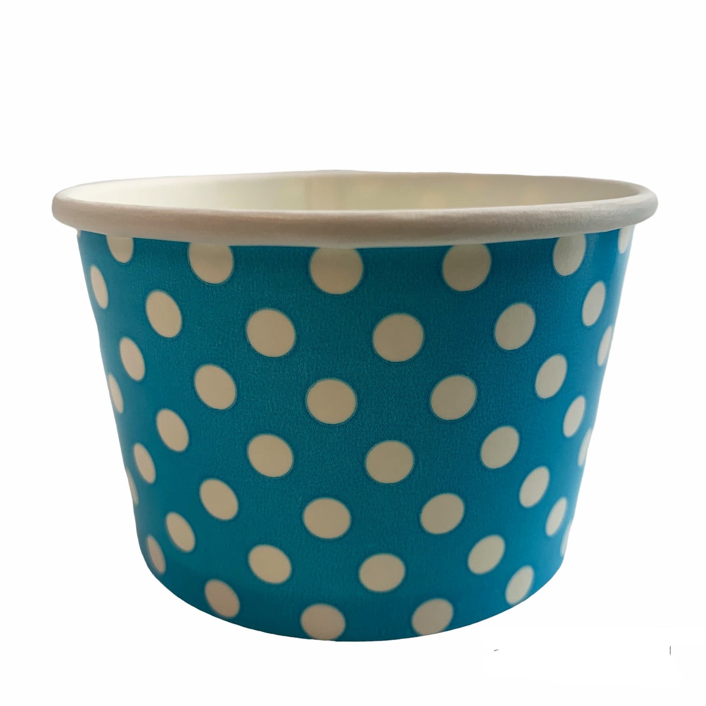 Heyiwell 1000PC/Case 6OZ Polka Dot Blue Paper Ice Cream Cups, Disposable Dessert Cups for Hot and Cold Food