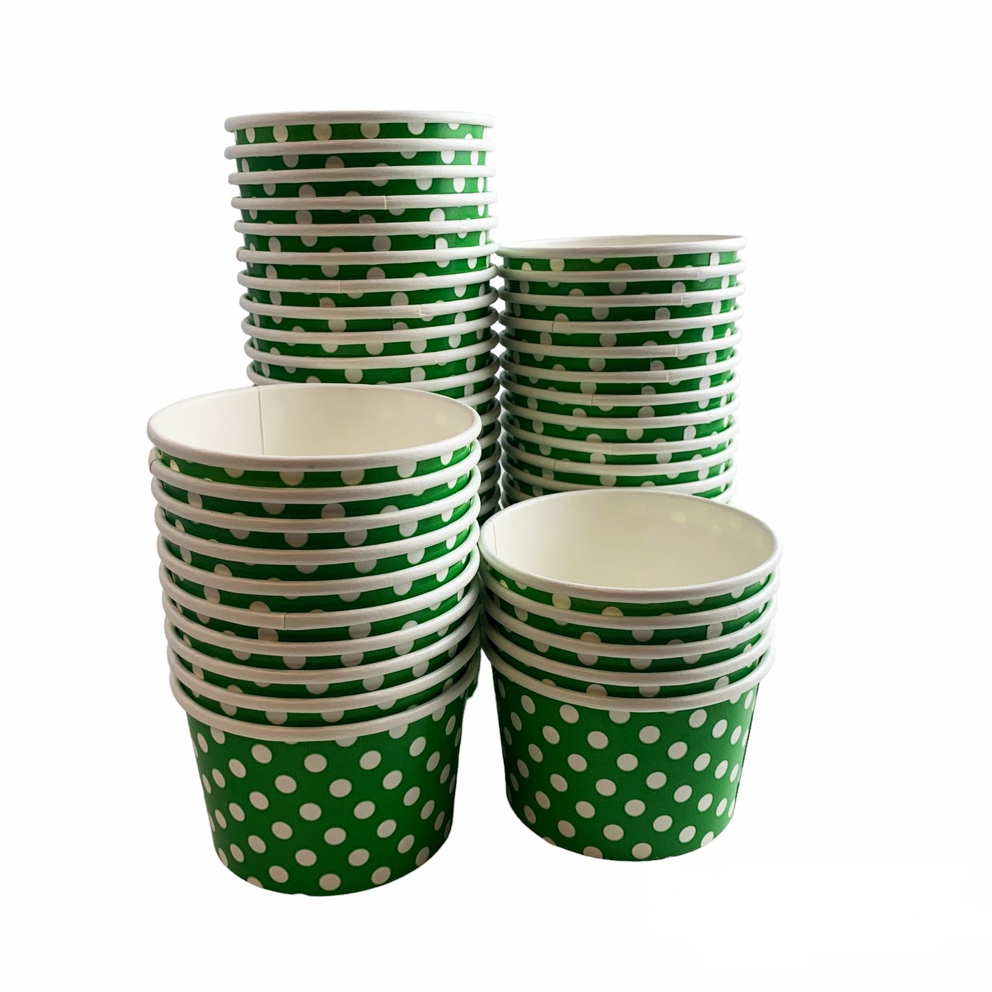 Heyiwell 1000PC/Case 6 OZ Polka Dot Green Paper Ice Cream Cups, Disposable Dessert Cups for Hot and Cold Food