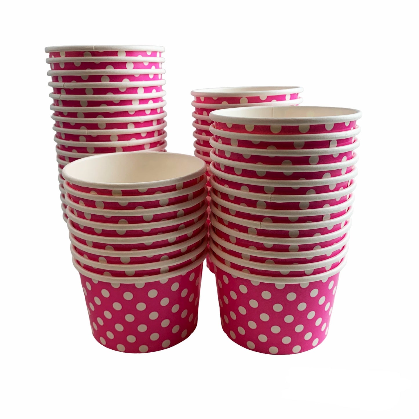 Heyiwell 1000PC/Case 5.5 OZ Polka Dot Pink Paper Ice Cream Cups, Disposable Dessert Cups for Hot and Cold Food