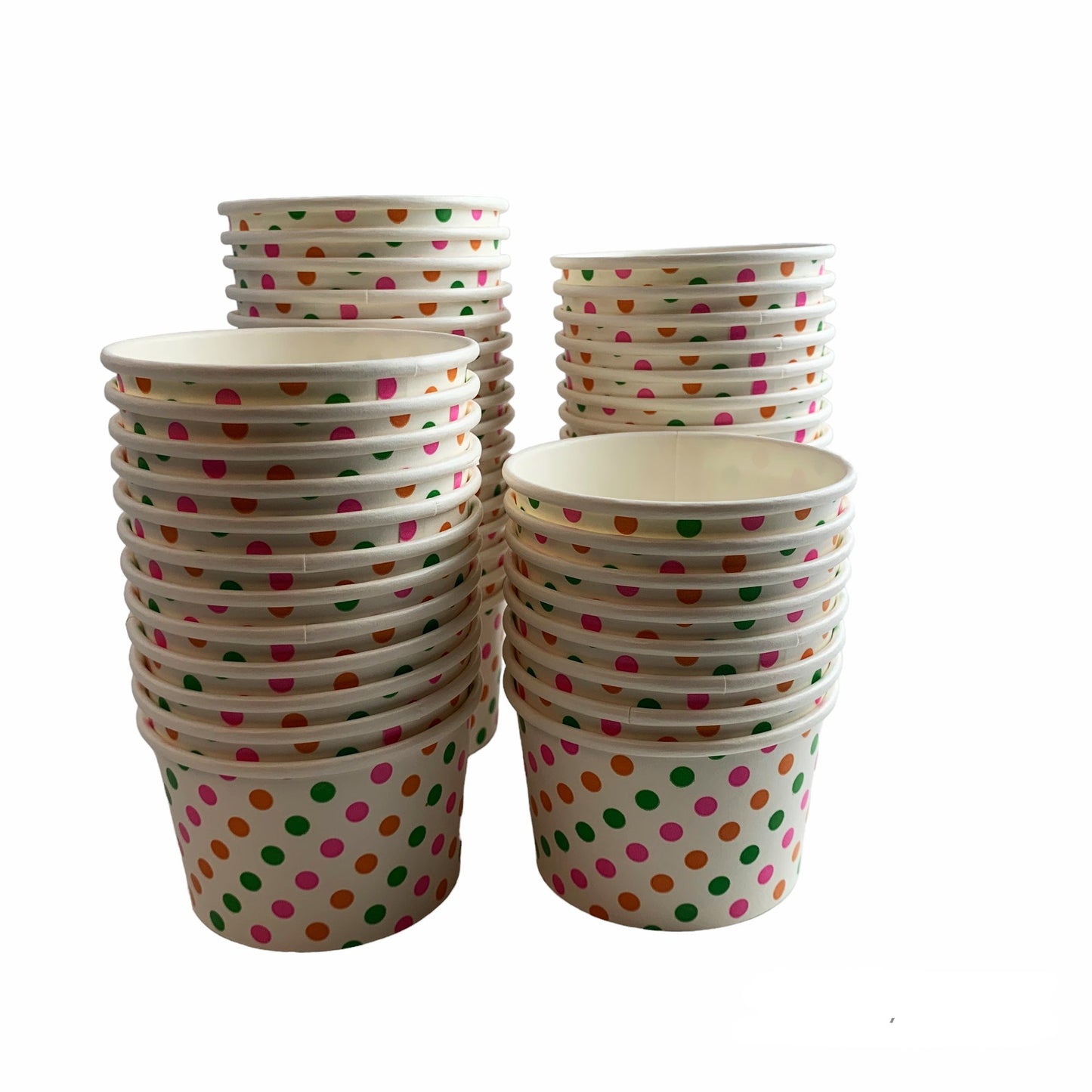 Heyiwell 1000PC/Case 5.5OZ Polka Dot Rainbow Paper Ice Cream Cups, Disposable Dessert Cups for Hot and Cold Food