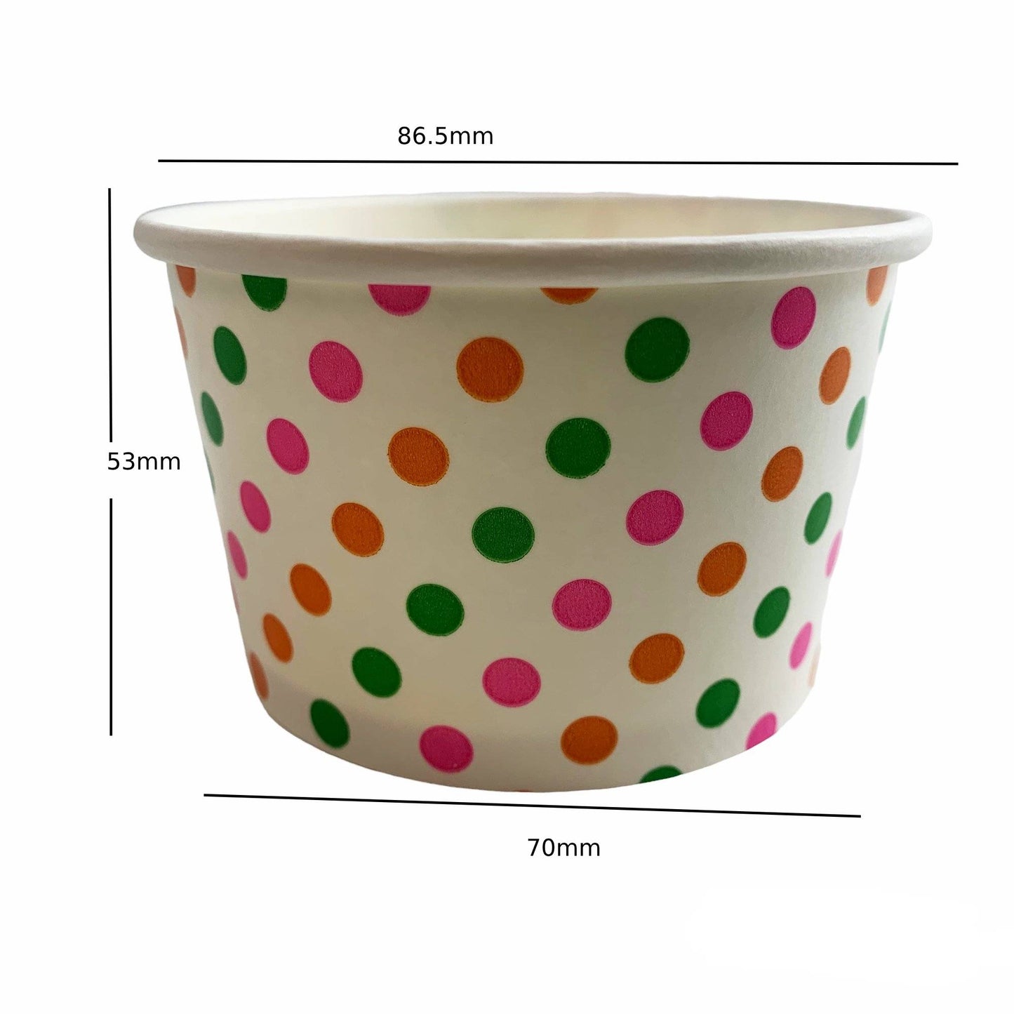 Heyiwell 1000PC/Case 5.5 OZ Polka Dot Blue Paper Ice Cream Cups, Disposable Dessert Cups for Hot and Cold Food