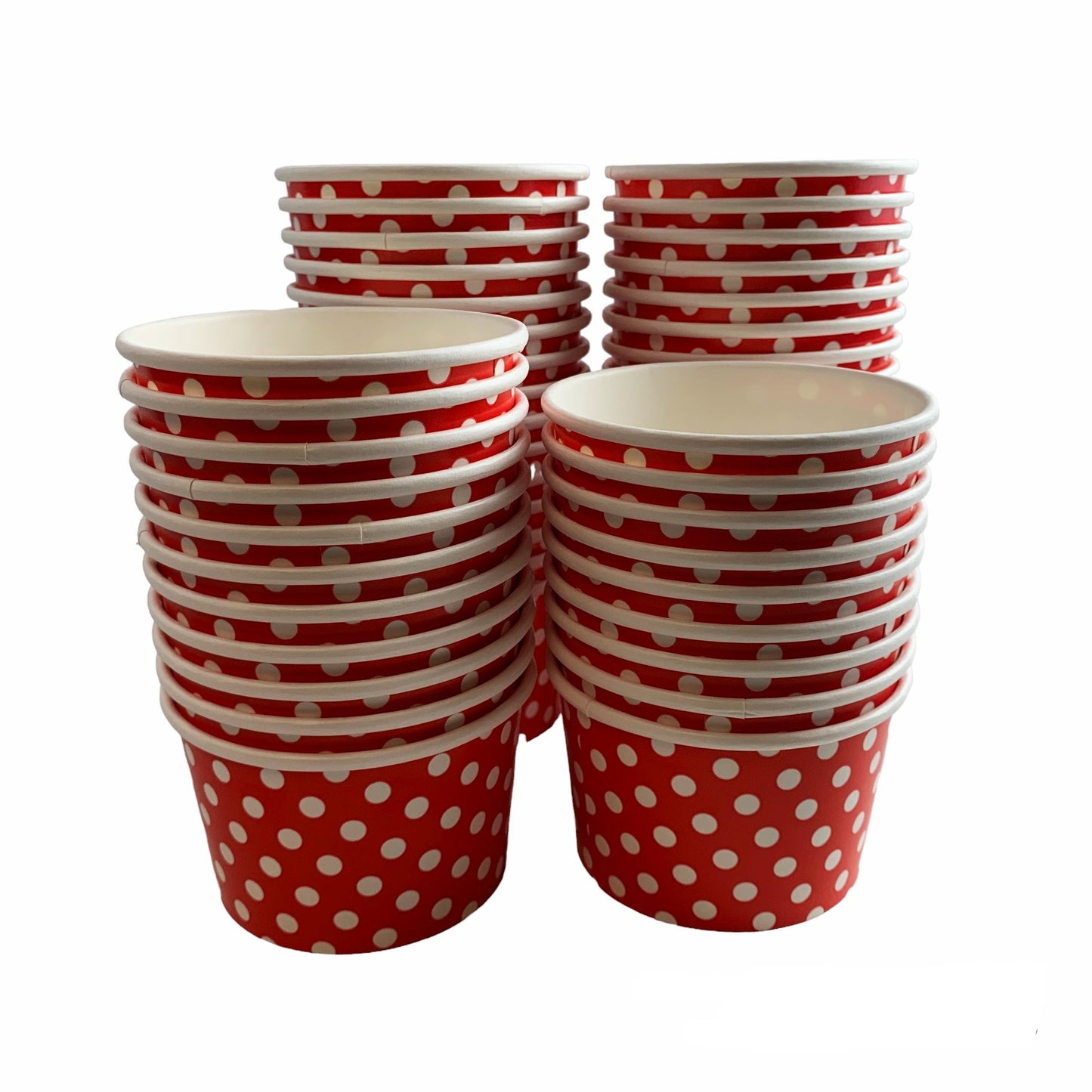 Heyiwell 1000PC/Case 6 OZ Polka Dot Red Paper Ice Cream Cups, Disposable Dessert Cups for Hot and Cold Food