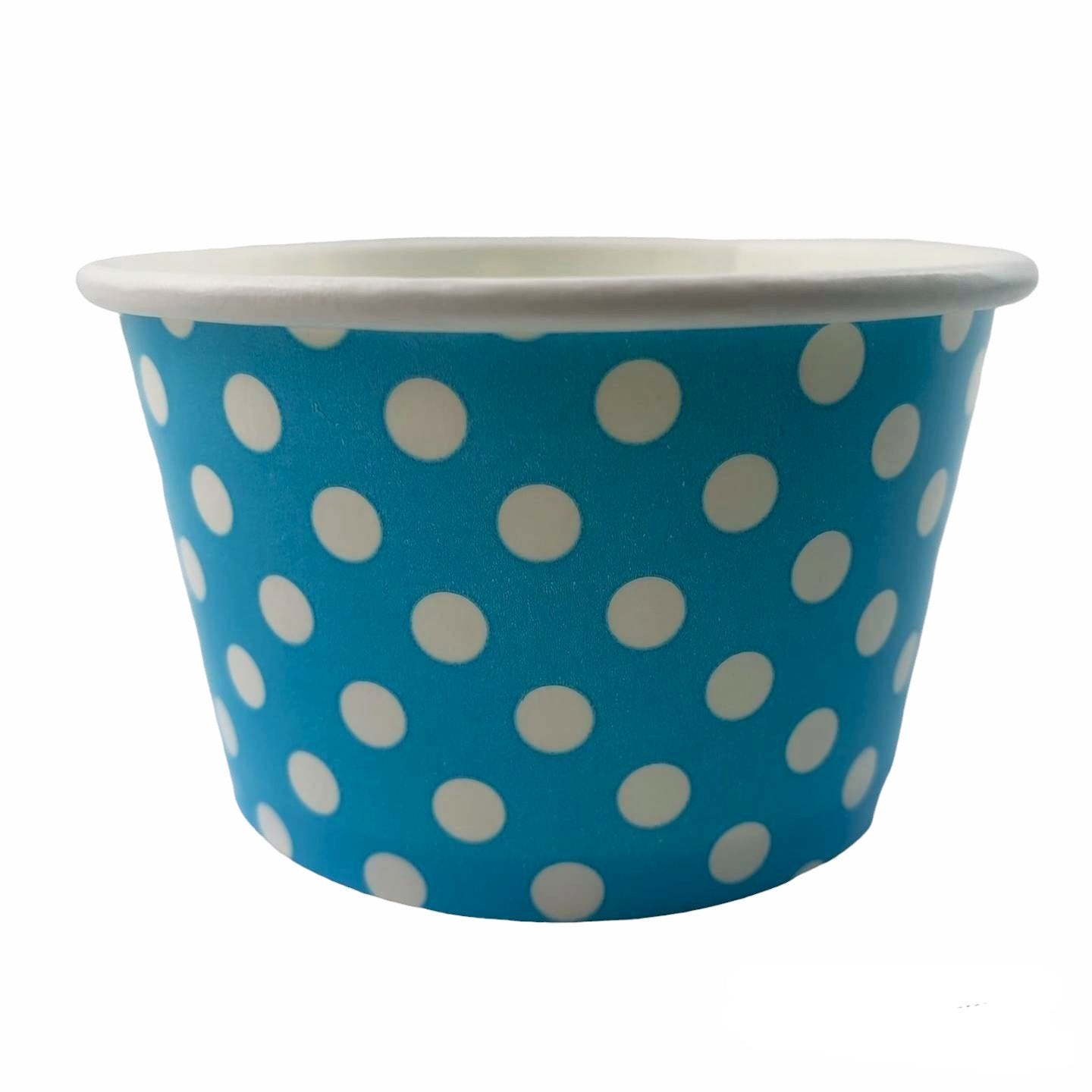 Heyiwell 1000PC/Case 8OZ Polka Dot Blue Paper Ice Cream Cups,Disposable Dessert Cups Hot and Cold Food Paper Cups