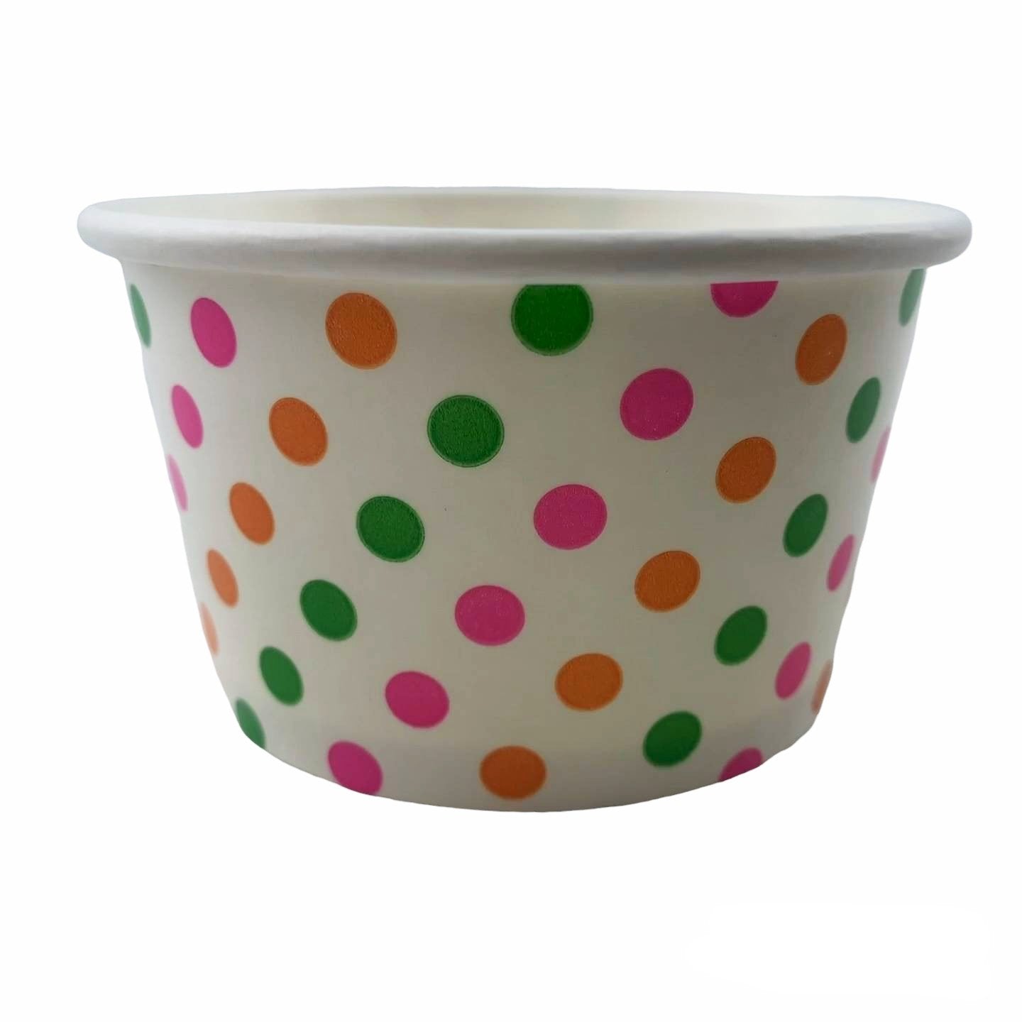 Heyiwell 1000PC/Case 8OZ Polka Dot Rainbow Paper Ice Cream Cups,Disposable Dessert Cups Hot and Cold Food Paper Cups