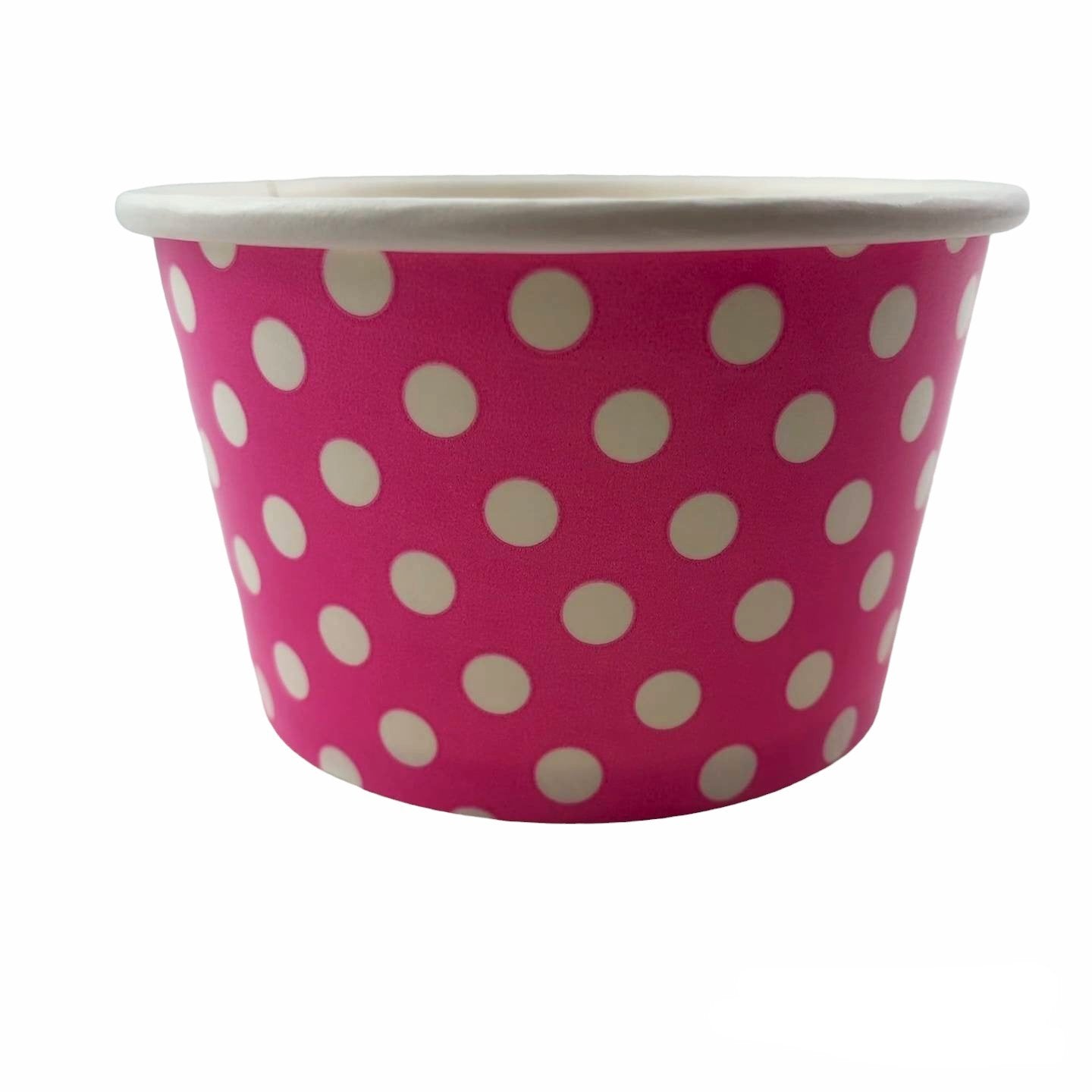 Heyiwell 1000PC/Case 8OZ Polka Dot Pink Paper Ice Cream Cups,Disposable Dessert Cups Hot and Cold Food Paper Cups