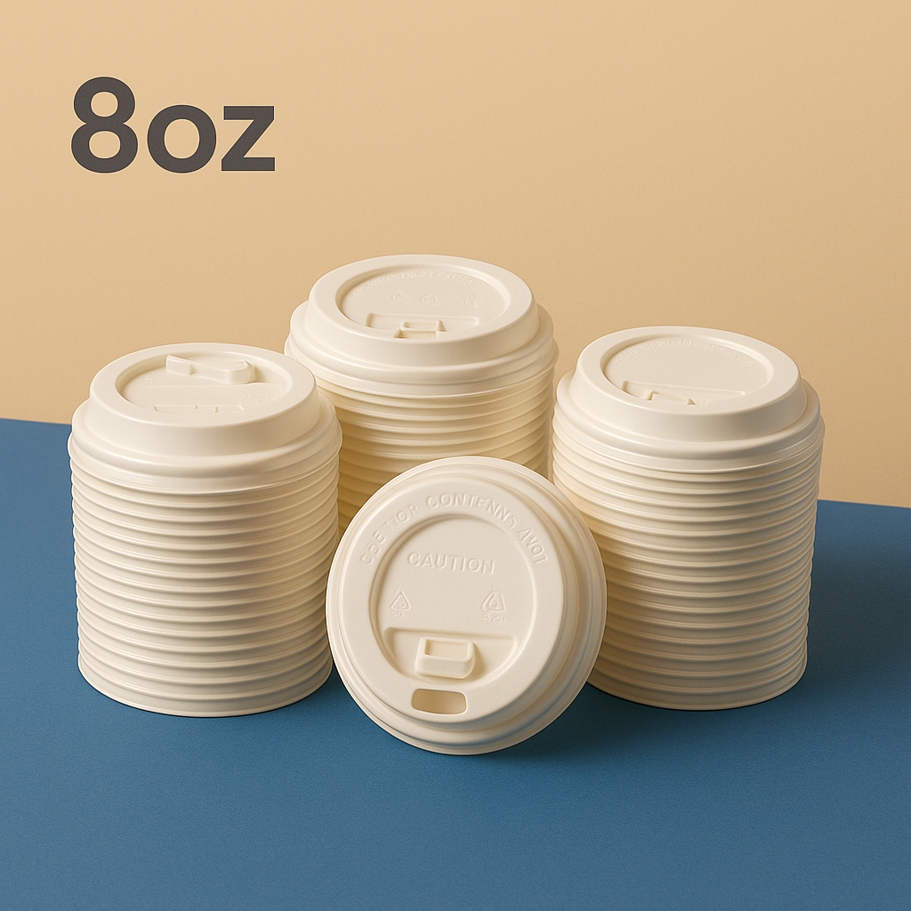 Heyiwell 8 oz White Disposable Plastic Dome Lids, Hot Paper Cup Lids 1000 Count/Case
